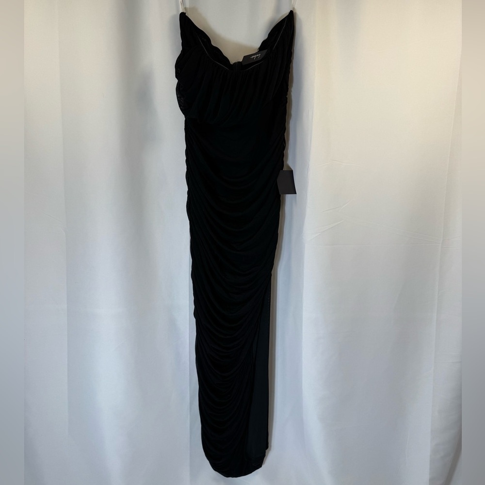 Lulus Illy Black Mesh Strapless Maxi Dress XL